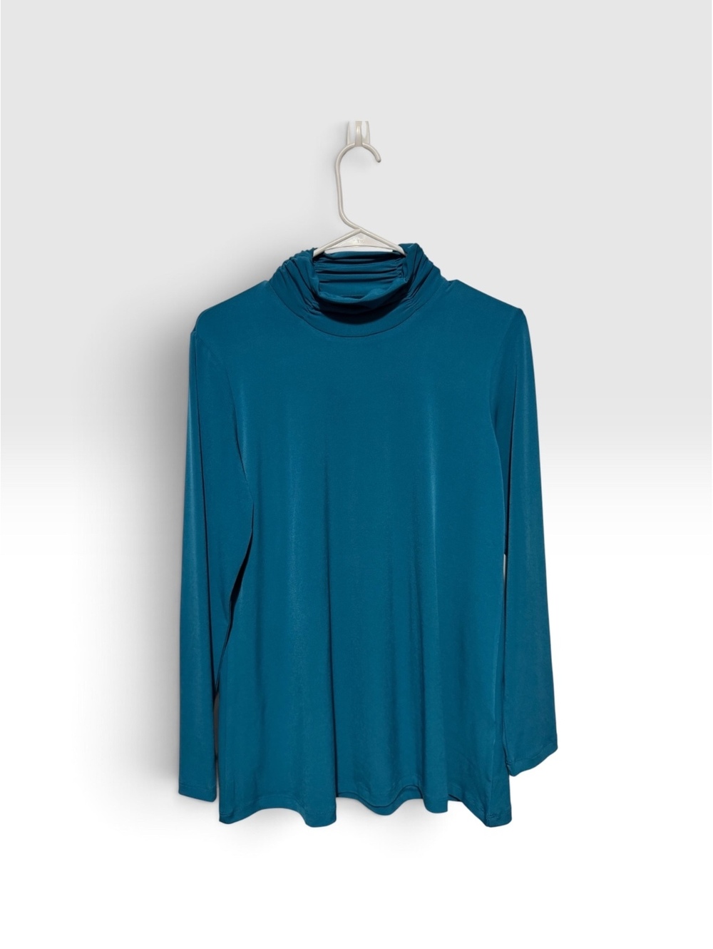 Susan Graver Modern Essentials Teal Long Sleeve Turtleneck Top Size SP